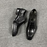 Chaussures pour hommes en cuir de crocodile véritable, très vendues, pour les occasions spéciales, chaussures habillées pour hommes, chaussures de luxe faites à la main pour hommes