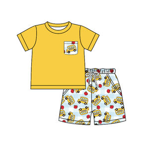 Preventa, Pedido Mínimo 5 Unidades, Camisetas Escolares con Estampado de Apple para Niños, Ropa Infantil de Algodón Orgánico de Alta Calidad al por Mayor, Boutique Infantil - Product Image 2