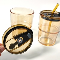 Mug en verre réutilisable pour eau, café, thé, lait, avec couvercle en cuir et couvercles pour café, thé aux fleurs, boissons