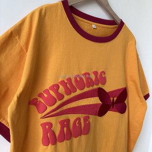 Custom High Quality Tee Manufacturers Puff Printing Cropped Boxy Fit <strong>T</strong>-<strong>shirt</strong> 100% Cotton Tee <strong>Ringer</strong> <strong>t</strong> <strong>Shirt</strong> for <strong>Men</strong> Women - Product Image 3