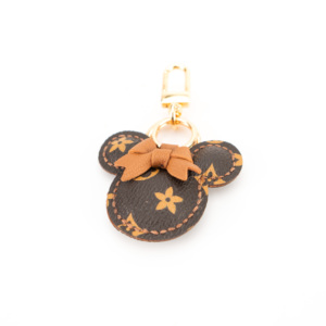 Llavero de Cuero con Cabeza de Ratón Monogramado Vintage con Detalle de Lazo - Product Image 4