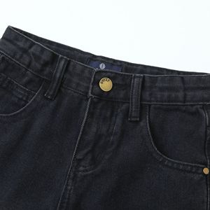 Nouveau pantalon <span class=keywords><strong>cargo</strong></span> en jean <span class=keywords><strong>noir</strong></span> délavé et doux pour enfants, coupe droite ample avec poches latérales, pour 9 ans - Product Image 3