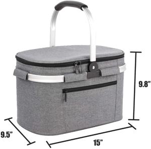 Bolsa térmica de neopreno con logotipo personalizado para <span class=keywords><strong>Picnic</strong></span>, bolsa térmica aislante para exteriores, fiambrera, refrigerador de alimentos, <span class=keywords><strong>cesta</strong></span> portátil para <span class=keywords><strong>Picnic</strong></span> - Product Image 2