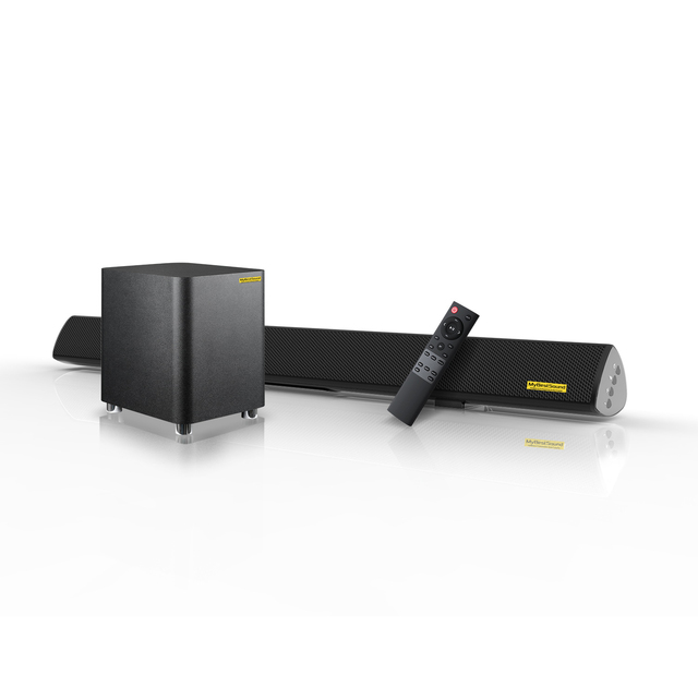 Popular Triangle 2.1 Active Soundbar Wired Wireless 80W RGB LED Lighting Subwoofer Remote Control Home Theatre Surround System