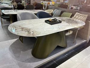 Đồ Nội Thất Nhà 220Cm Kích Thước Bàn Ăn 8 Ghế Bằng Đá Cẩm Thạch Bàn Ăn Phòng Ăn Đồ Nội Thất Biệt Thự Đồ Nội Thất - Product Image 6