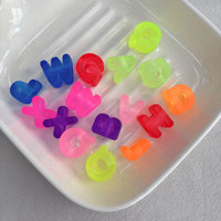 Perles en acrylique caoutchouté mat néon transparent de 20 mm en gros, perles épaisses à grand trou pour bracelets de festival, porte-clés et artisanat