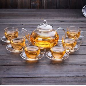 Glass <strong>Tea</strong> <strong>Pot</strong> <strong>Set</strong>,Teapot,Warmer,Cups,Teaware With <strong>Tea</strong> Tray - Product Image 5