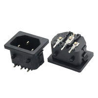 Prise industrielle en cuivre IEC C14, prise mâle à angle droit, 3 broches, adaptateur d'alimentation AC 250V 10A