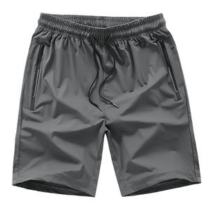 Men's Black Drawstring Shorts Solid Color Satin Fabric Casual Mid Waist Breathable Polyester Short Length - Product Image 4