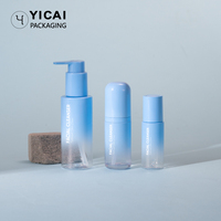 Bouteille de pompe sans air en plastique écologique Pet 100ml bouteille d'emballage de soins de la peau en gros pas cher grande capacité