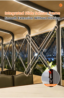 Auvent pliable réglable et portable en forme d'arc, tente tunnel rétractable pour restaurant en extérieur