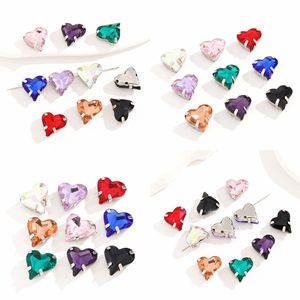Strass en forme de cœur 12x13mm à dos plat pour accessoires de bijoux DIY et décorations Bling Bling pour nail art - Product Image 3