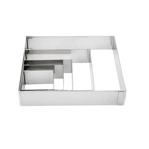 Stampo quadrato per dolci in acciaio inox per la preparazione di torte e pasticcini - Product Image 1