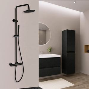 دش فاخر على قمة الأمطار + مجموعات SUS304 خلاط ترموستاتي نحاسي مركب على صنبور دش - Product Image 1