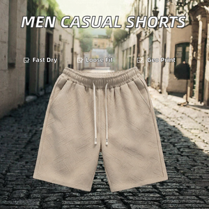 <b>Men</b> FLEECE Pattern Drawstring <b>Bermuda</b> <b>Shorts</b> Casual Breathable Mid Waist Cotton <b>Shorts</b> - Product Image 2