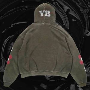 Sweat à capuche oversize pour homme YourBrand, imprimé cœur brisé, streetwear, automne, coton, molleton français, coupe classique, avec poches - Product Image 4