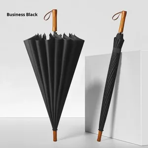 Wholesale Printable Logo Business Gift <b>Umbrella</b> Men's <b>Large</b> Plastic Handle Manual Golf Advertising <b>Umbrella</b> With Wooden Handle - Product Image 6