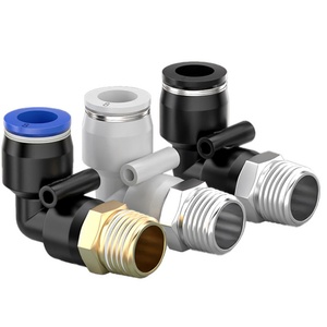 Conector de Manguera Neumática HOFUJNG, Conector de Esquina de Plástico Tipo L, Conector Neumático de Codo Macho de Metal - Product Image 2
