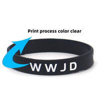 Partygeschenke OEM Individueller Druck Religiöse Glaubenssachen Silikon-Armband WWJD Armband Anti-toxisch Geruchsfrei