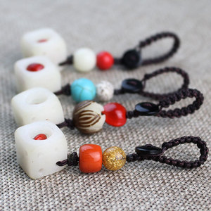 Dice <b>Keychain</b> With Red Bean Wood Portable Love Theme Gift For Valentine Birthday Couple - Product Image 3