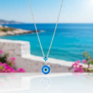 Collier Azuris Evil Eye en argent sterling 925 avec pierre d'agate bleue - Product Image 3