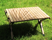 Table de pique-nique et barbecue portable en bois de hêtre massif pour l'extérieur, table de camping pliante en bambou, offre spéciale