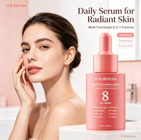 Sérum Visage Hydratant et Éclaircissant 8-en-1 à Marque Blanche OEM, Resserre les Pores, Correcteur de Taches Brunes à la Niacinamide et Vitamine C