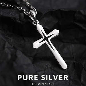 Collar de Joyería de Moda, Collar con Colgante, Joyería Fina, Collar de Plata 925, Joyería para Mujer, Plata de Ley 925, Joyería con Cruz - Product Image 2