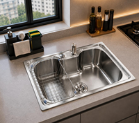 Évier de cuisine carré en acier inoxydable à cuve unique, design moderne, taille personnalisée, Cuba Gourmet Cozinha Aco Inox 304 Com