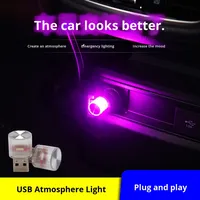Lámpara LED USB Mini para Auto 2026, Decorativa, de Plástico, para Ambiente Interior, Fácil Instalación, Portátil, Plug and Play