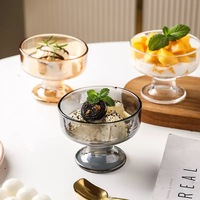 Glazen ijsbeker, loodvrij glazen dessertbekers met voet voor trifle, parfait, sundae en noten, glazen fruitparfaitbekers