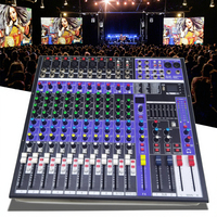 Console de mixage audio-vidéo numérique professionnelle TopYun BY12 avec effets DSP, console de mixage analogique USB pour scène