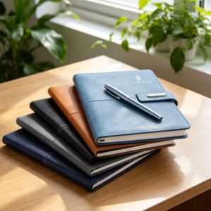 Coffret Cadeau Luxe : Thermos Promotionnel, Carnet de Notes et Journal en Cuir Personnalisé avec Stylo et Bouteille - Product Image 4