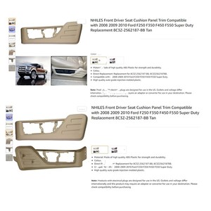 Nhiles Front Driver Seat <b>Cushion</b> Panel Trim 8C3Z-2562187-BB Tan <b>For</b> 2008-2010 Ford F250 F350 F450 F550 Super Duty - Product Image 1