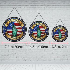 Pendentif de fenêtre suspendu en vitrail, 250 ans d'histoire nationale - Product Image 5