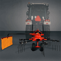 Meilleure vente Râteau rotatif Roue à doigts rotative Tondeuse à gazon Râteau à foin Mini tracteur Pto Râteau à foin rotatif Tedder