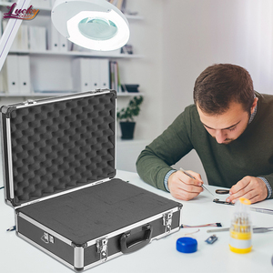 Top Grade đen công cụ nhỏ trường hợp xách tay nhôm trường hợp khó khăn nhôm Mang trường hợp với trứng bọt - Product Image 5