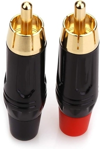 Adaptador de enchufes macho RCA Audio <span class=keywords><strong>Phono</strong></span> chapado en oro soldadura 24K oro altavoz enchufes RCA Jack S.Wieler para adaptador de conector de Cable - Product Image 2