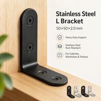 Connecteur en bois sécurisé à 90 degrés, support d'angle en métal noir en forme de L pour étagères de garage, portes et armoires