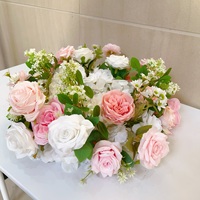 Guirnalda de Rosas Blancas Pequeñas de 50cm 60cm, Bola de Flores Artificiales, Centro de Mesa para Decoración de Bodas, Venta Caliente