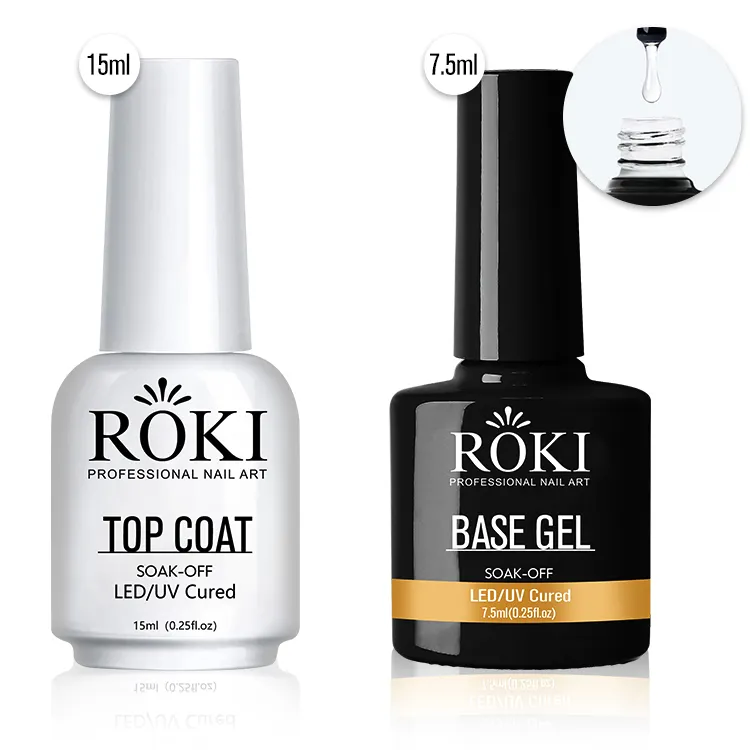 Gel Nail Polish Top Coat Private Label Logo 7.5ml Soak-Off LED/UV Gel Fast Dry Nail Gel For Home DIY and Nail Salon