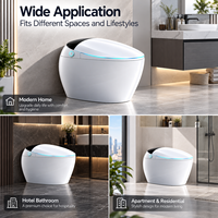 Toilette intelligente moderne avec bidet, couvercle à ouverture automatique, capteur de pied, siège chauffant, sécheur à air chaud, télécommande