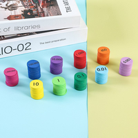 Discos de Valor Posicional de 2.5cm, EVA Suave, Impresos, Lavables, Multicolores, para el Aprendizaje de Matemáticas, Directo de Fábrica
