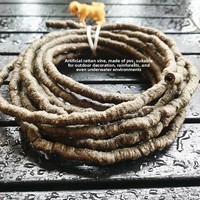 LO-1222 Vigne artificielle ignifuge en rotin, branche d'escalade sécurisée pour lézards, dragons barbus, enrichissement d'habitat pour reptiles