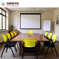 Chaise d'entraînement scolaire ergonomique moderne avec siège rembourré, empilable, base statique en acier pour salle de classe, salle de conférence, salle de séminaire, bureau