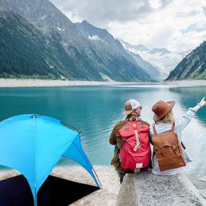 Auvent de camping en polyester avec cadre en fibre de verre, pliable, monocouche, grande tente de plage imperméable pour l'été, résistante au vent - Product Image 2