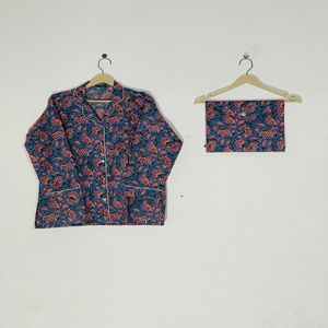 Conjunto de Pijama de Algodón con Estampado Floral de Lujo y Gran Calidad, Ropa de Dormir y de Estar para Mujer, Regalo - Product Image 2
