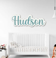 Plaque nominative en acrylique découpée sur mesure, logo en lettres cursives, ornement mural pour la maison et la chambre