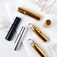 Bouteilles d'huile essentielle aromatique vides rechargeables personnalisées de 10 ml, flacons à bille avec billes en acier inoxydable