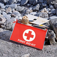 Trousse de premiers secours industrielle compacte Kebon en nylon rouge légère 1L pour équipement de survie en extérieur et soins d'urgence